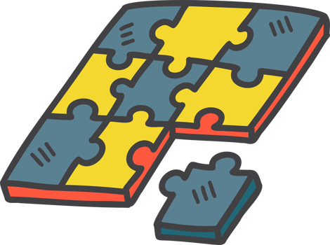 Hand Drawn jigsaw illustration png
