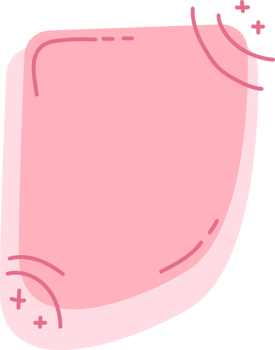 Quote text bubble freestyle shape abstract with pink color and pink line. png