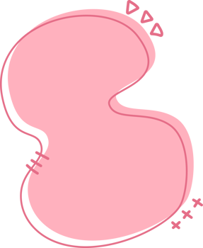 Quote text bubble freestyle shape abstract with pink color and pink line. png