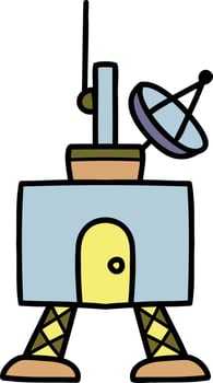 Hand Drawn space satellite illustration vector