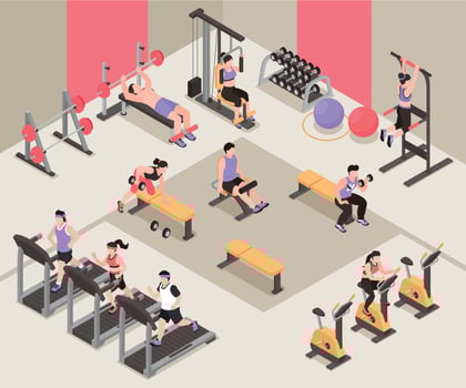 Isometric Fitness Illustration vector