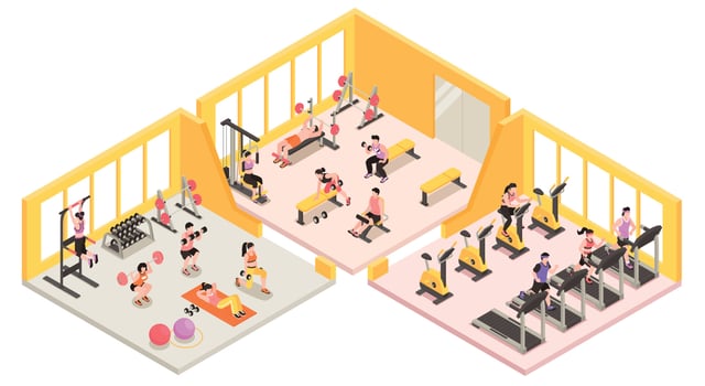 Isometric Gym Fitness Concept vector