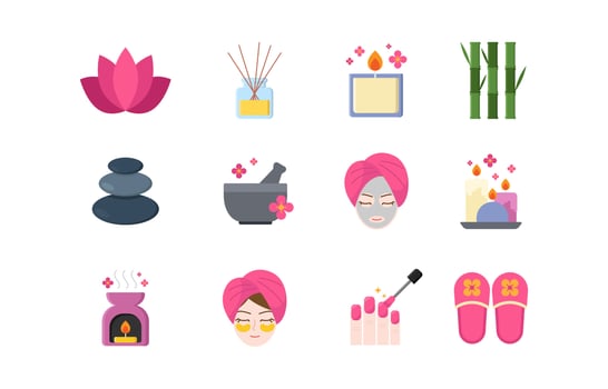 Collection of Beauty and Spa Icons vector