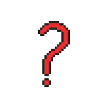 Question mark icon pixel art design. vector