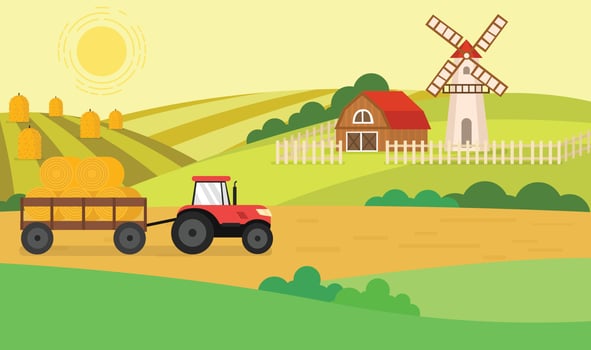 Cozy farm illustration vector