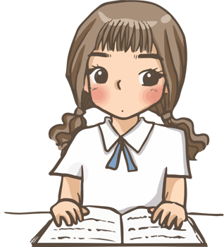 girl reading a book cartoon cute kawaii anime illustration clipart character chibi drawing manga png