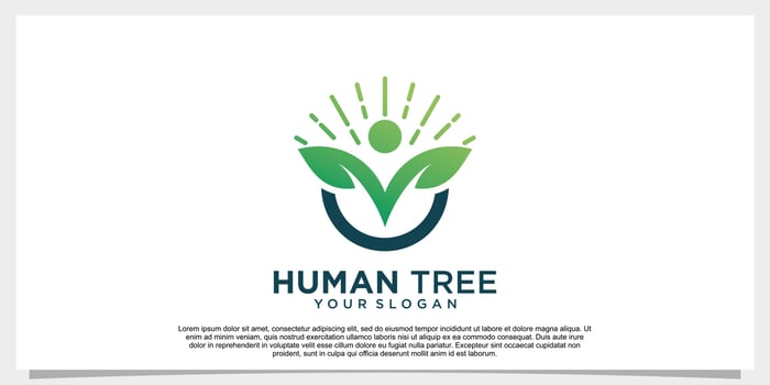 Human tree logo design unique concept Premium Vector Part 6