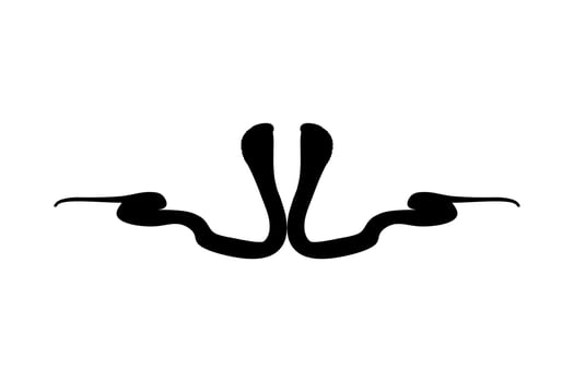 Silhouette of the Pair of the Cobra Snake for Logo, Pictogram, Website or Graphic Design Element. Vector Illustration