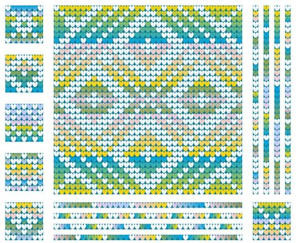 Gradient Light Colors Christmas knitting pattern vector