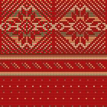 Red Seamless Pattern of Christmas Ugly Sweater vector