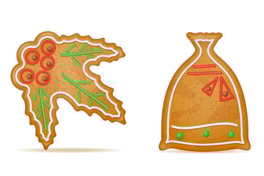 christmas gingerbread cookies for new year's holiday celebration vector illustration isolated on white background