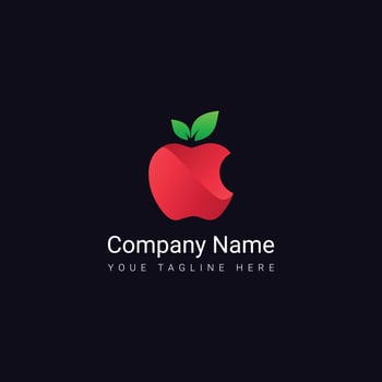 Apple Logo. Vector illustration. Red apple