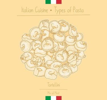 Italian Food Pasta with Filling aka Tortellini vector