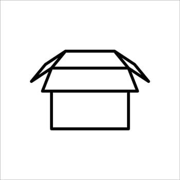 Carton box thin line icon, Vector and Illustration.