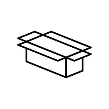Carton box thin line icon, Vector and Illustration.