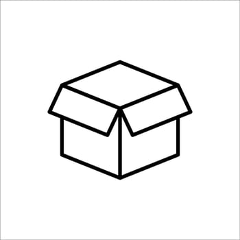 Carton box thin line icon, Vector and Illustration.