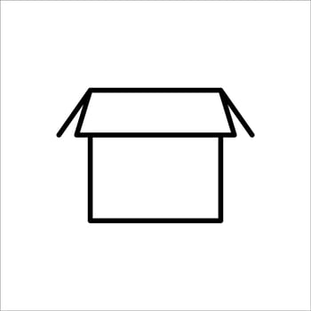 Carton box thin line icon, Vector and Illustration.