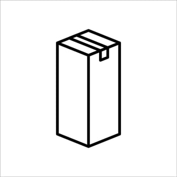 Tall shape carton box thin line icon, Vector and Illustration.