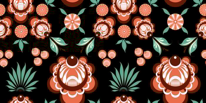 Russian folk dark seamless pattern vector