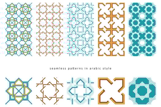 Arabic seamless patterns vector