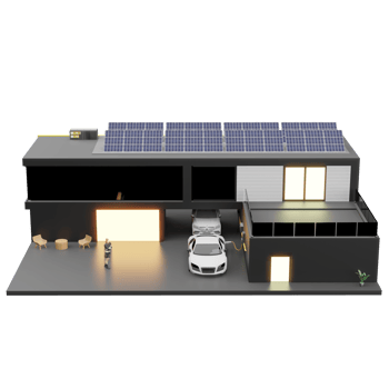 charger electric carin the building house roof and solar panels smart home solar photovoltaic 3d illustration png