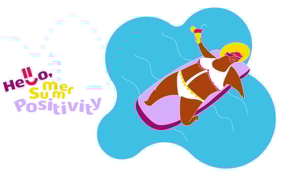 Funny Happy Fat Girl on the Beach vector