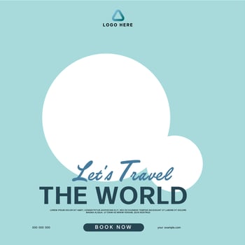 travel holiday social media post banner template vector