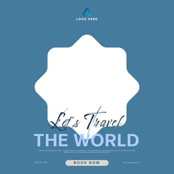 travel holiday social media post banner template vector