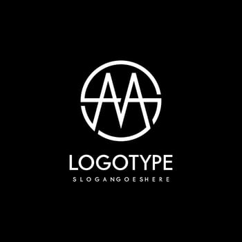 Modern initial AA logo letter simple and creative design concept vector