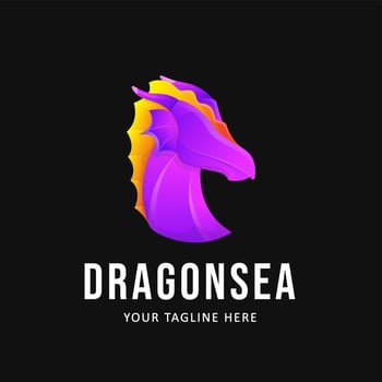 Colorful Dragon Logo Design. Gradient Style Logo template vector