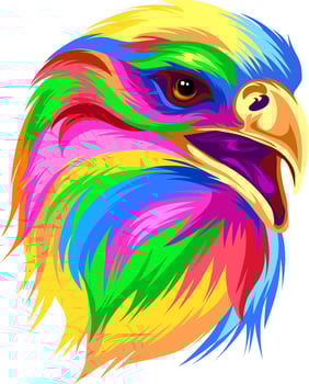 Vector Head of eagle colorful  and rainbow