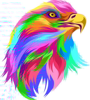 Vector Head of eagle colorful  and rainbow