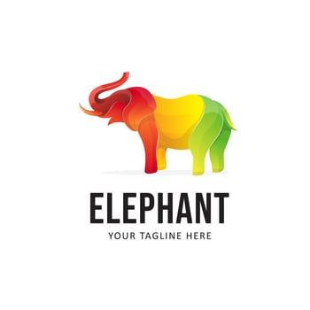 Colorful Elephant Logo Design. Gradient Style Logo Animal vector