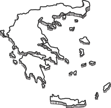 Hand Drawn of Greece 3D Map png