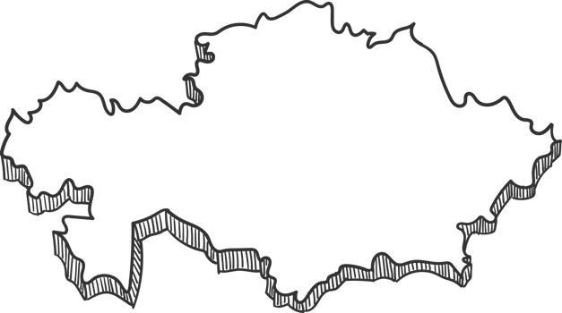 Hand Drawn of Kazakhstan 3D Map png