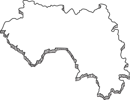Hand Drawn of Guinea 3D Map png