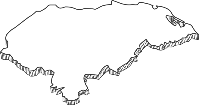 Hand Drawn of Honduras 3D Map png
