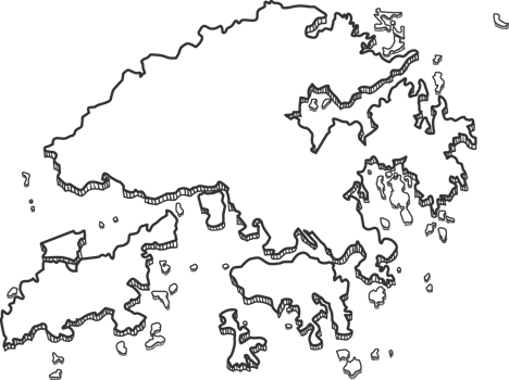 Hand Drawn of Hong Kong 3D Map png