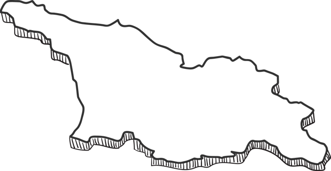 Hand Drawn of Georgia 3D Map png