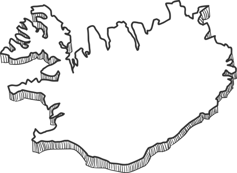 Hand Drawn of Iceland 3D Map png
