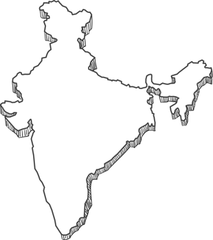 Hand Drawn of India 3D Map png