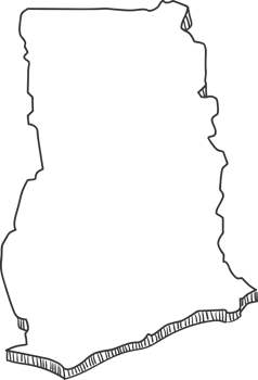Hand Drawn of Ghana 3D Map png