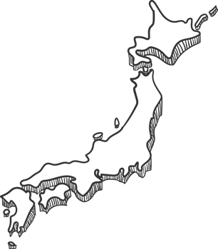 Hand Drawn of Japan 3D Map png