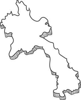 Hand Drawn of Laos 3D Map png