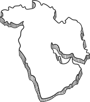 Hand Drawn of Kuwait 3D Map png