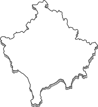 Hand Drawn of Kosovo 3D Map png