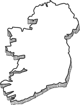 Hand Drawn of Ireland 3D Map png