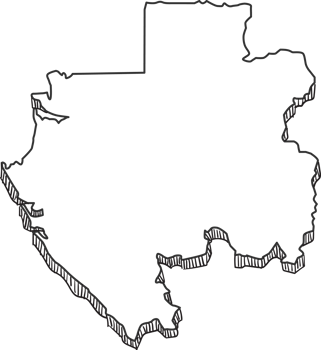 Hand Drawn of Gabon 3D Map png