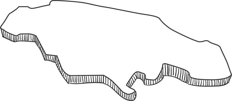 Hand Drawn of Jamaica 3D Map png