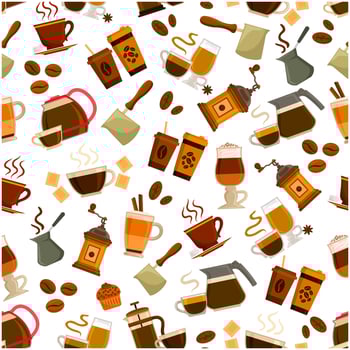 Coffee drink and cocktail seamless pattern vector